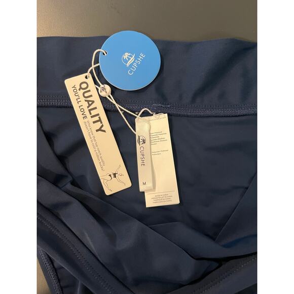 Cupshe Women's High Waist Bikini Bottoms Blue Size M New with tags swim - Picture 4 of 6